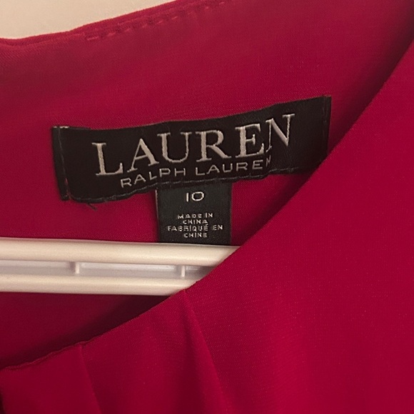 Lauren Ralph Lauren Holiday / Christmas Vibrant Red Flowy Sleeve Dress, size 10 - Picture 4 of 10